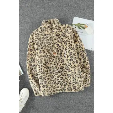 Cheetah Sherpa Zip Up