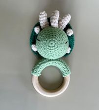 Dino crocheted teether/ rattle