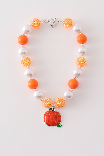 Orange Pumpkin Bubble Necklace